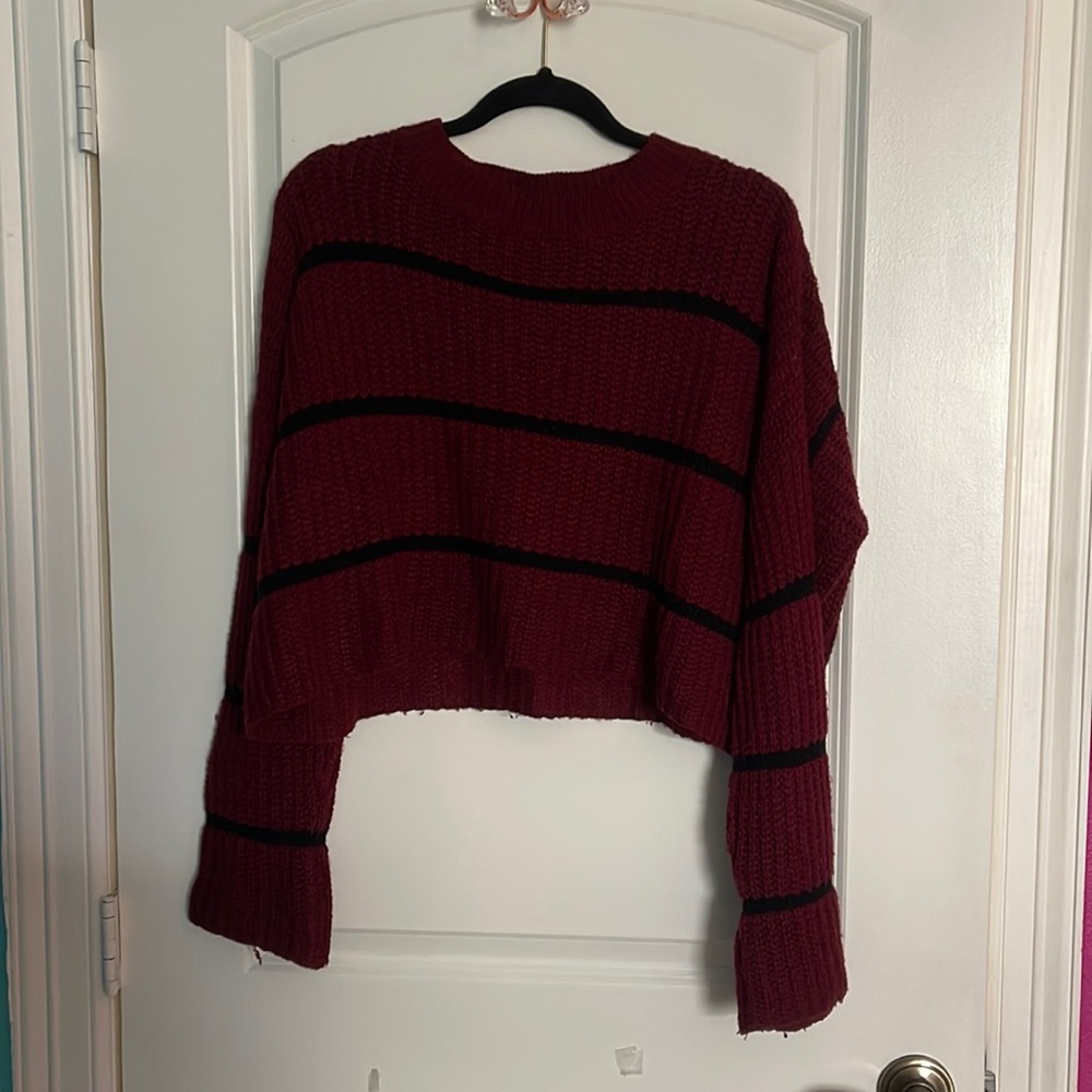 A’gaci Striped high low sweater